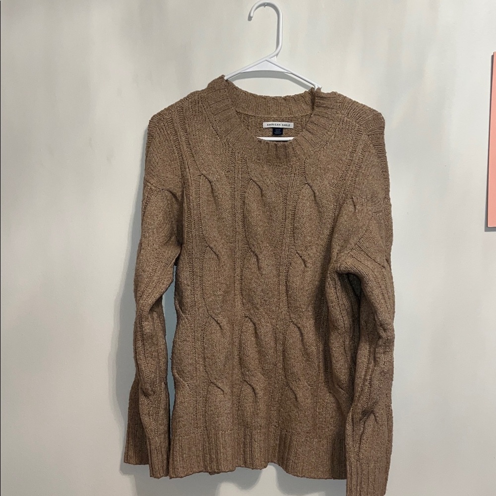 American Eagle Outfitters Tan Cable Knit Sweater